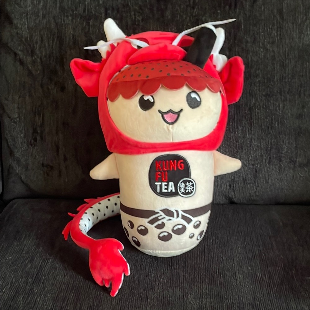 Kung Fu Tea Dragon Plushy - Red and Black-NEW